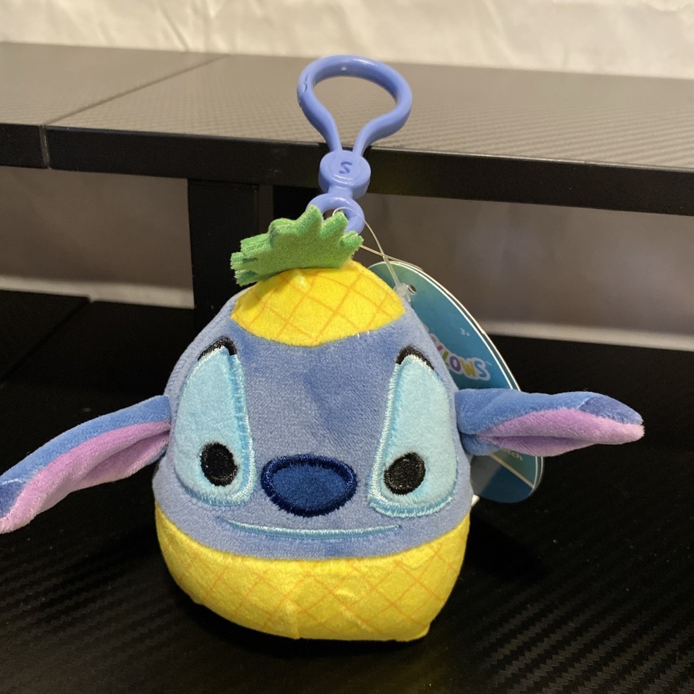 Squishmallows 4" Clip-On Disney‎ Stitch Pineapple